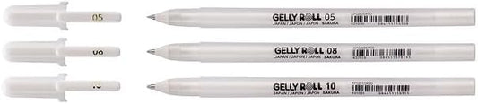 SAKURA - Gelly Basic White Gel Roller Pen- 05-08 - 10 - Set 3