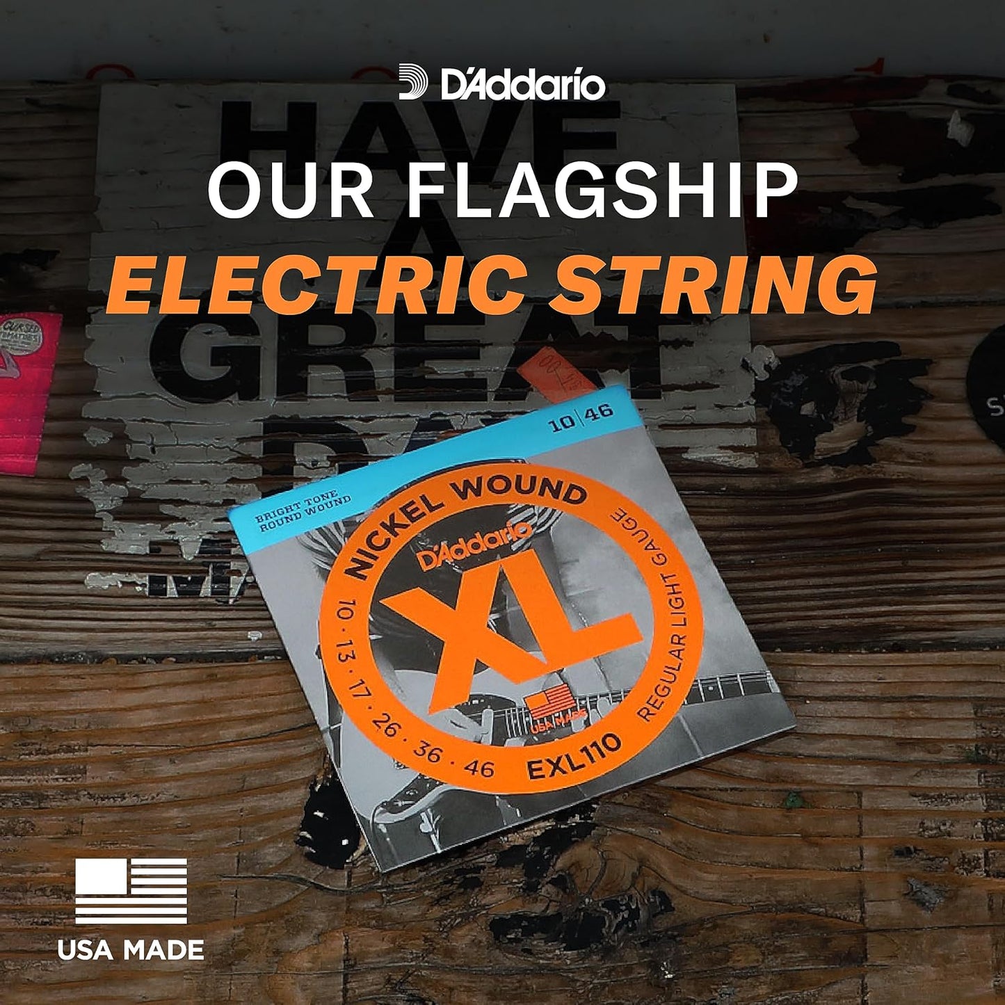 D'Addario Guitar Strings - XL Nickel Electric Guitar Strings - EXL110-3D