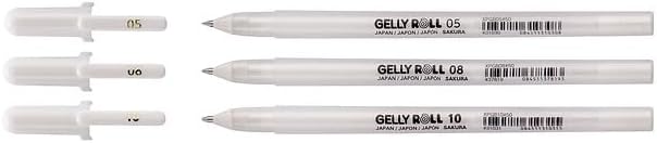 SAKURA - Gelly Basic White Gel Roller Pen- 05-08 - 10 - Set 3