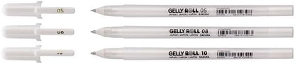 SAKURA - Gelly Basic White Gel Roller Pen- 05-08 - 10 - Set 3