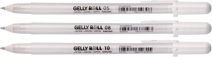 SAKURA - Gelly Basic White Gel Roller Pen- 05-08 - 10 - Set 3
