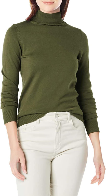 Amazon Essentials women’s lightweight long-sleeve mock neck top, classic fit