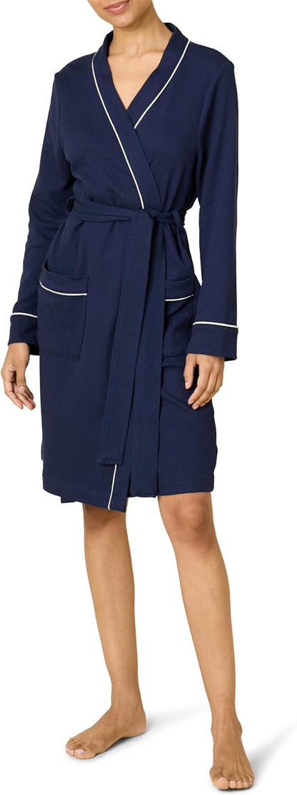 Amazon Essentials women’s lightweight waffle mid-length robe