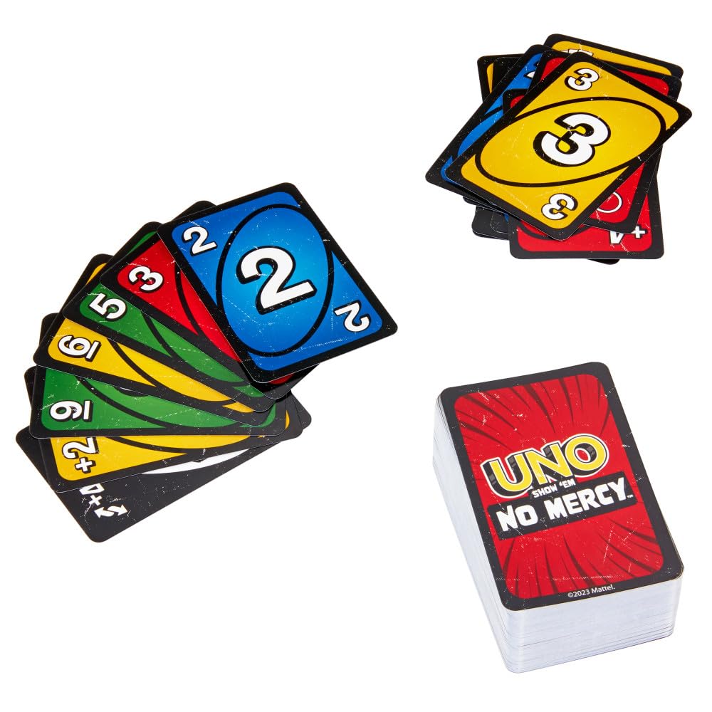 Mattel Games UNO Show ‘em No Mercy HWV18 Kortspel, Engelsk språkversion, Från 7 år