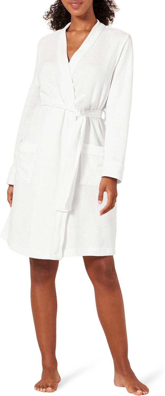 Amazon Essentials women’s lightweight waffle mid-length robe