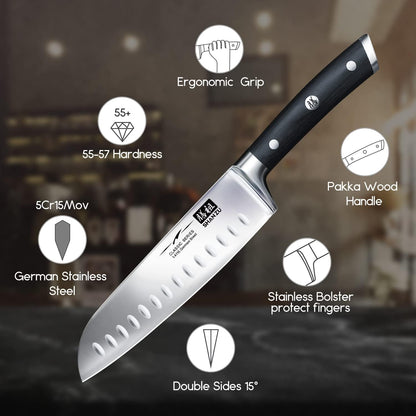SHAN ZU Santoku Knife 18cm