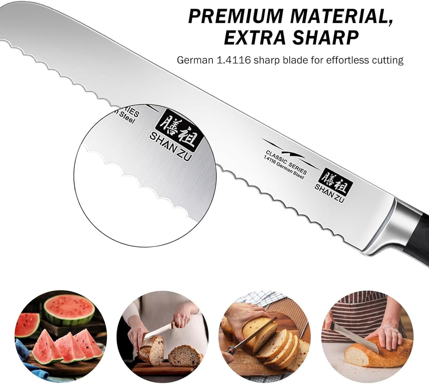 SHAN ZU Santoku Knife 18cm