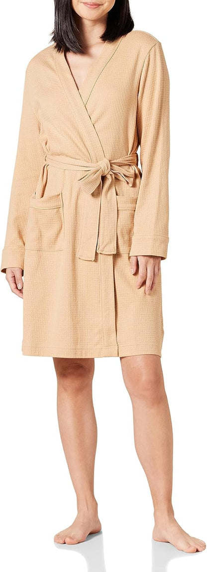 Amazon Essentials women’s lightweight waffle mid-length robe