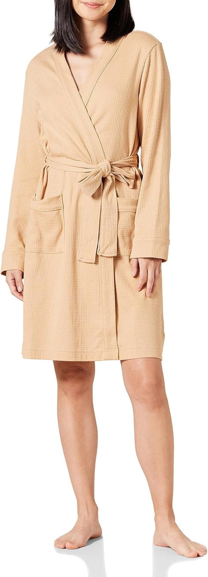 Amazon Essentials women’s lightweight waffle mid-length robe