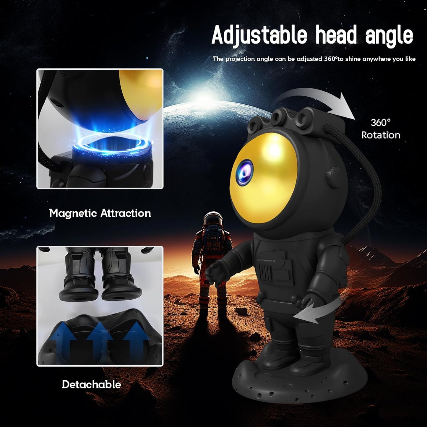 Astronaut Starry Sky Projector Moon Lamp LED Night