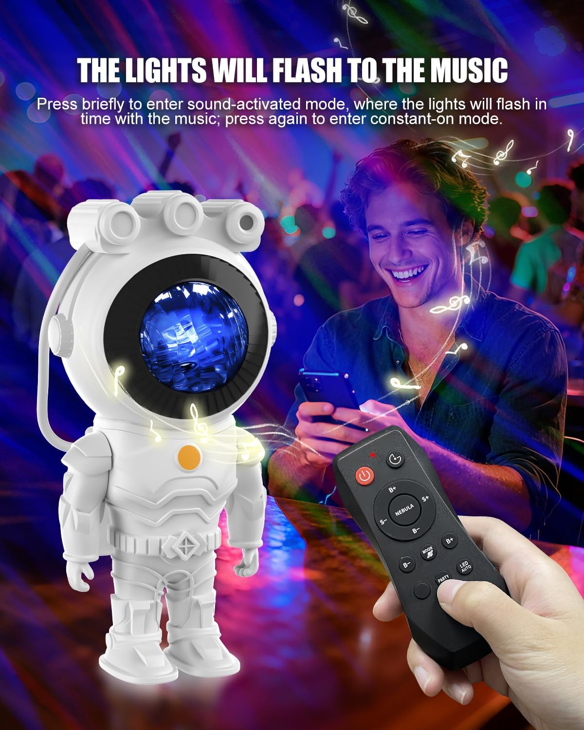 Astronaut Starry Sky Projector Moon Lamp LED Night