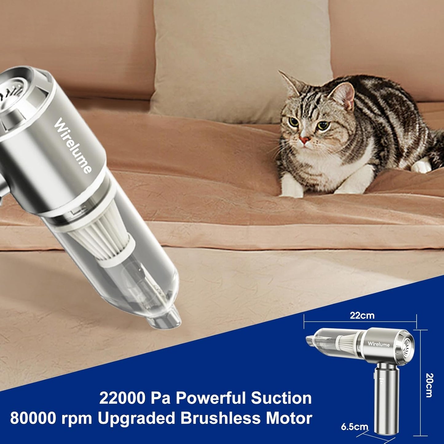 Handheld Vacuum Cleaner Cordless Powerful 22000Pa