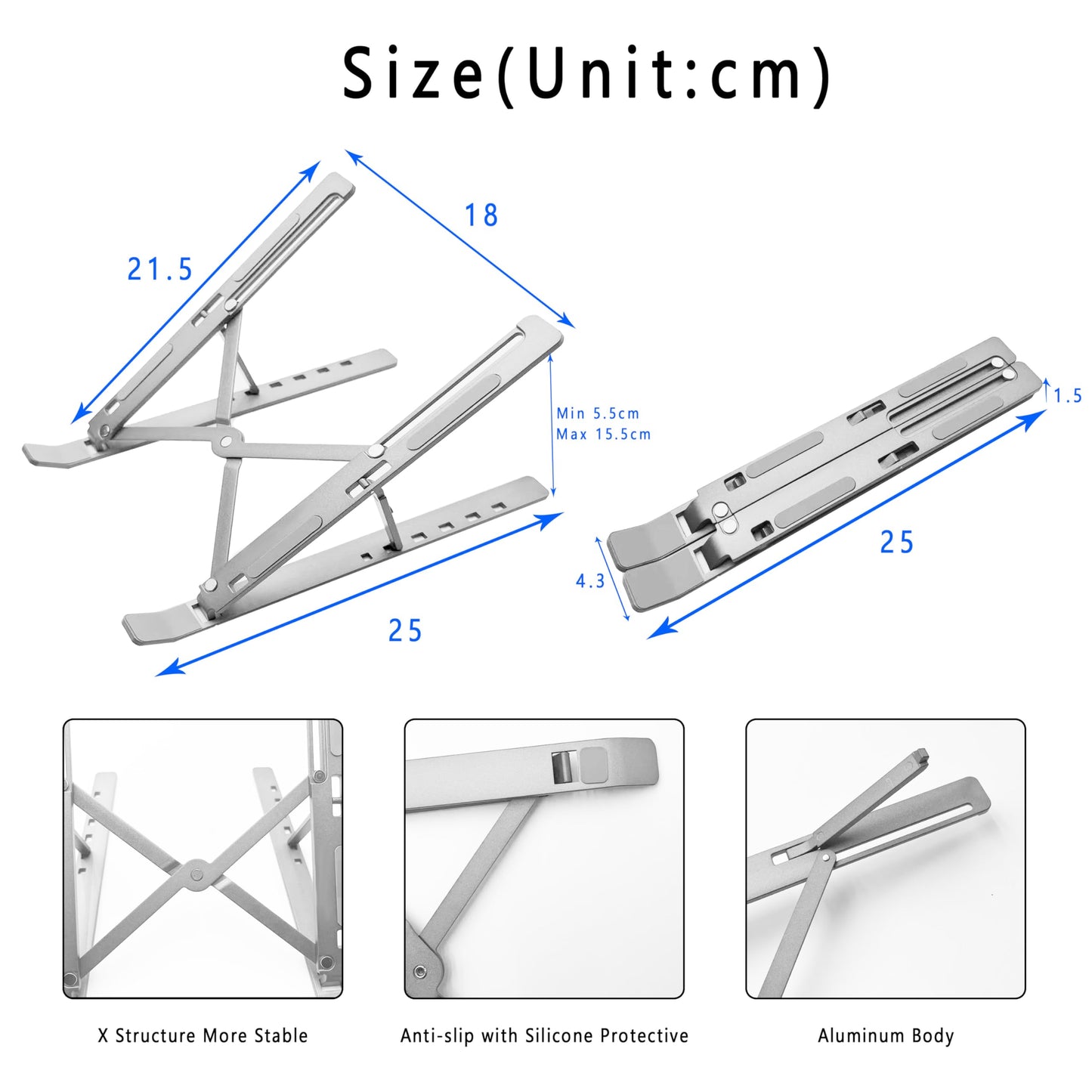 AiTodos® Laptop stand alumnium