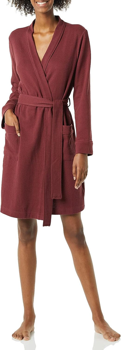 Amazon Essentials women’s lightweight waffle mid-length robe