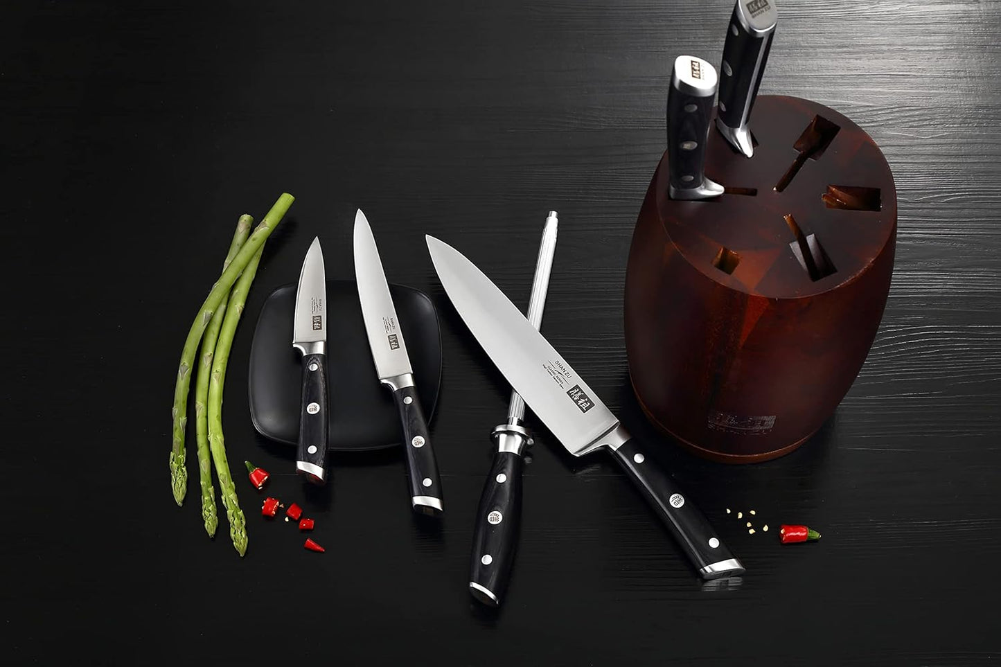 SHAN ZU Kitchen Knives 3 pieces (200mm, 153mm, 95mm)