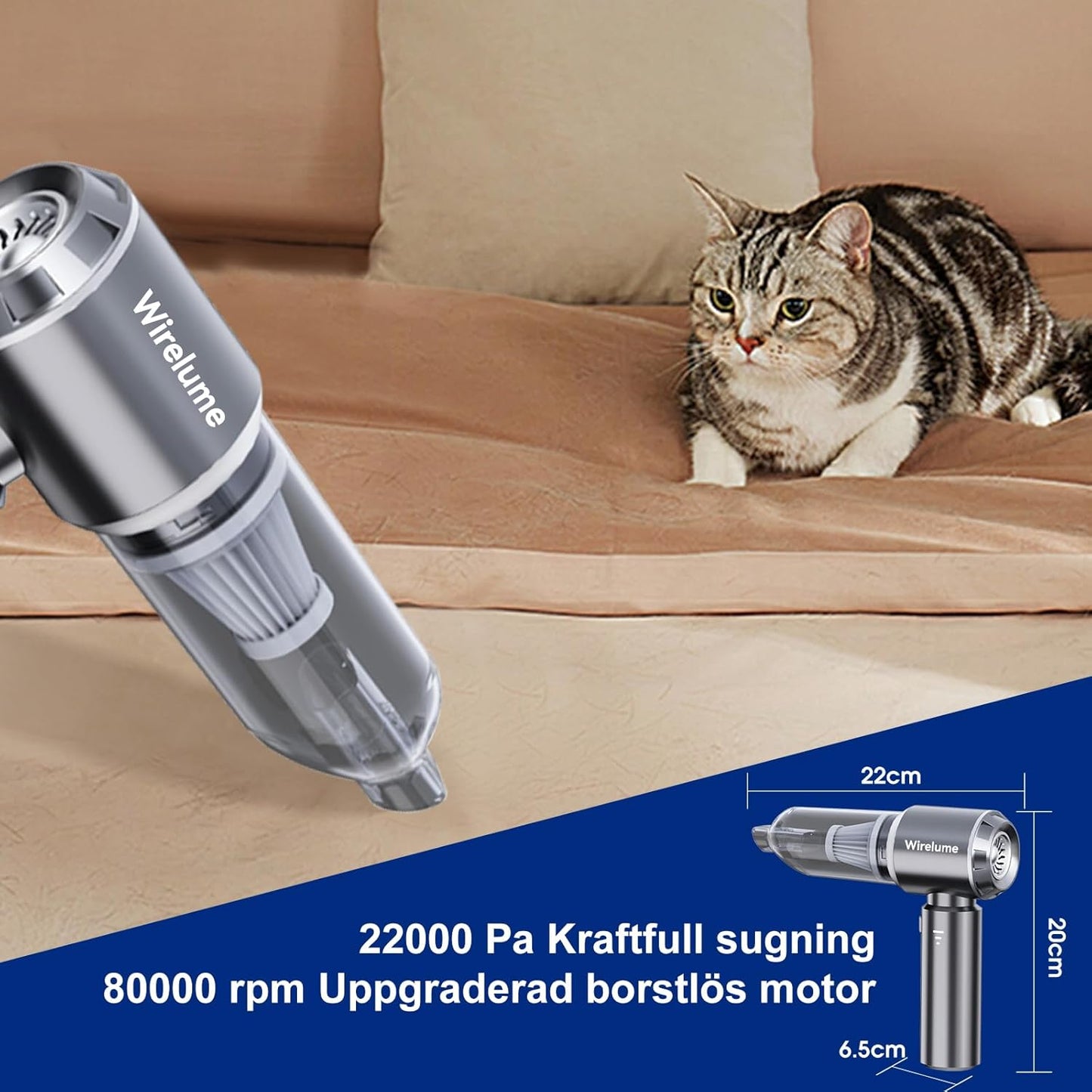 Handheld Vacuum Cleaner Cordless Powerful 22000Pa