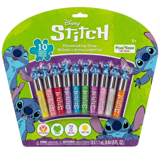 Kids Disney Stitch plant-based lip gloss set - 10 pieces