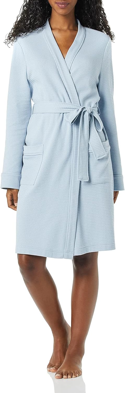 Amazon Essentials women’s lightweight waffle mid-length robe
