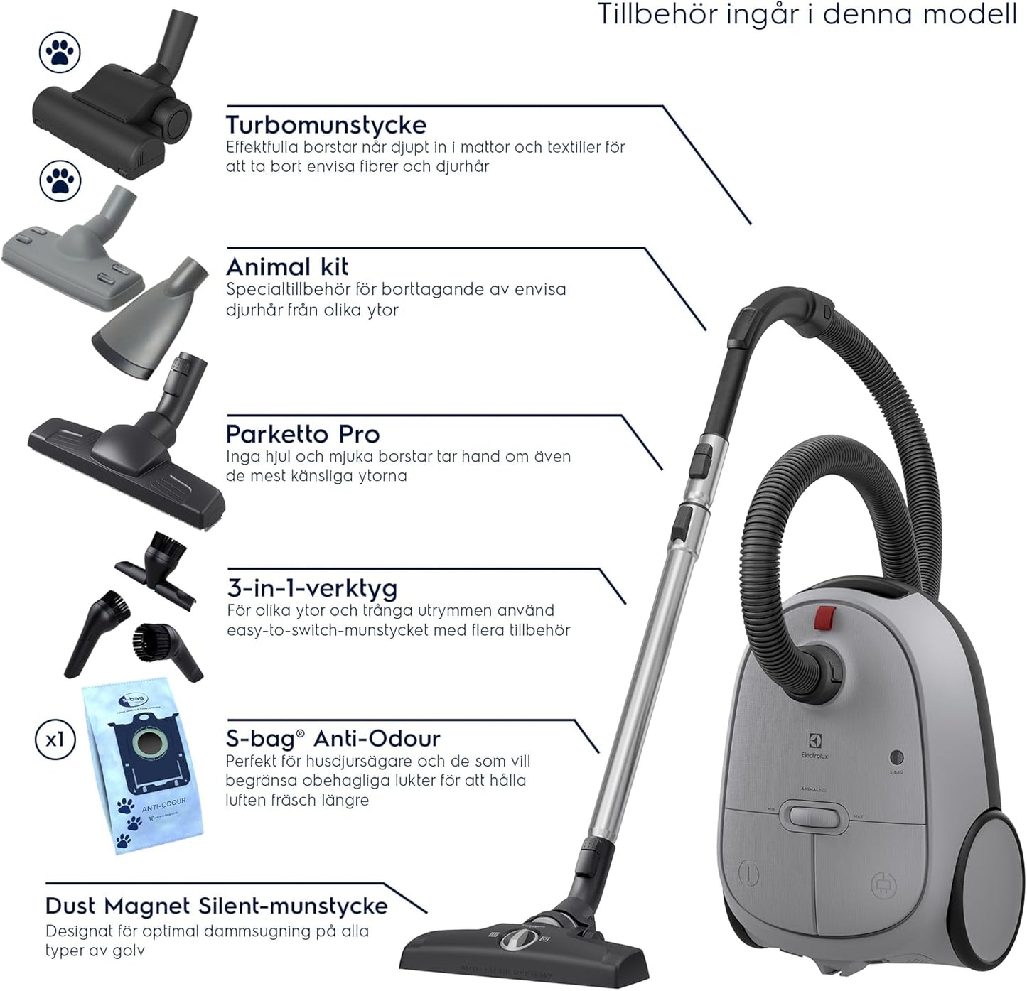 Electrolux E201S Vacuum Bags S-Bag Classic Long Performance, 4 Bags