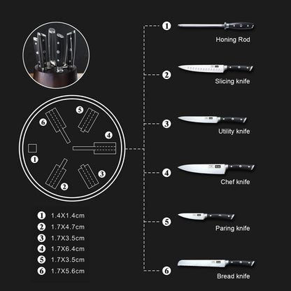 SHAN ZU Kitchen Knives 3 pieces (200mm, 153mm, 95mm)