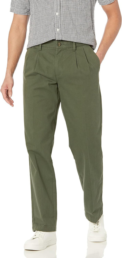 Amazon Essentials men’s classic-fit wrinkle-resistant pleated chino pants