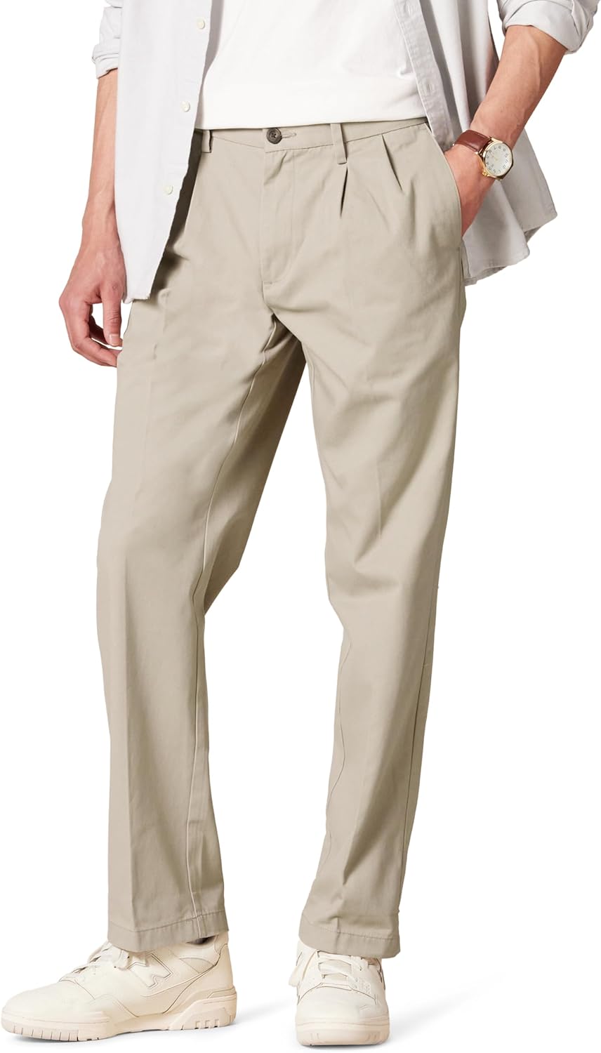 Amazon Essentials men’s classic-fit wrinkle-resistant pleated chino pants