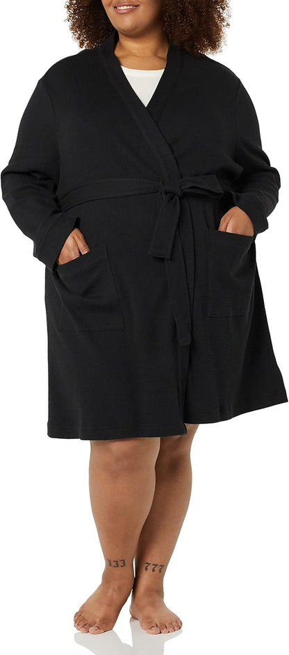 Amazon Essentials women’s lightweight waffle mid-length robe