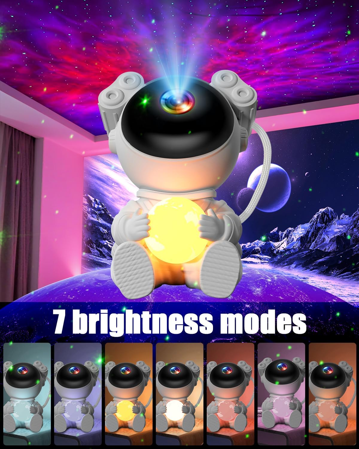 Astronaut Starry Sky Projector Moon Lamp LED Night