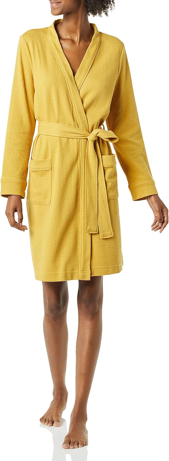 Amazon Essentials women’s lightweight waffle mid-length robe