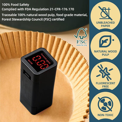 Baking Paper Airfryer with 2 Cooking Zones, 20.5x14cm