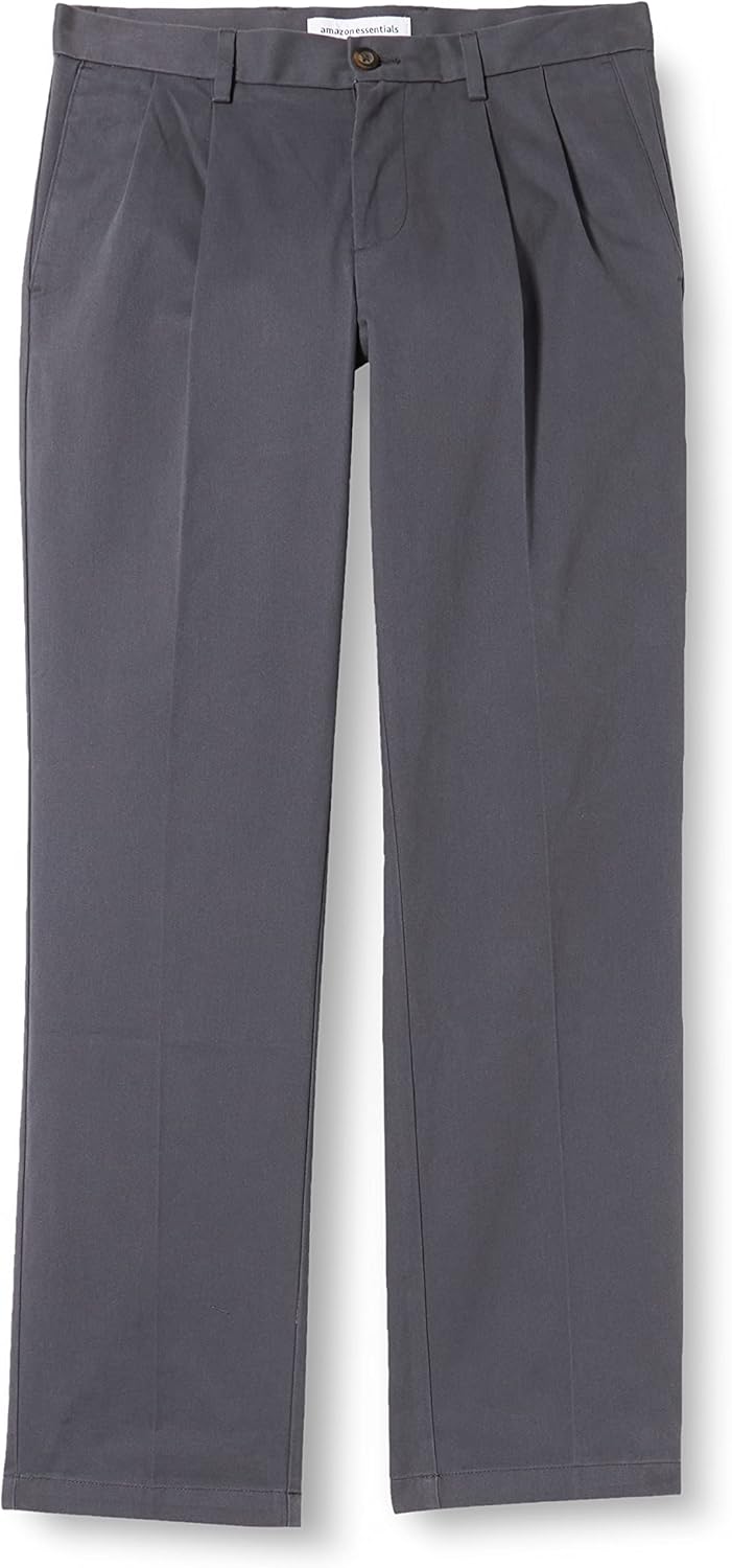 Amazon Essentials men’s classic-fit wrinkle-resistant pleated chino pants