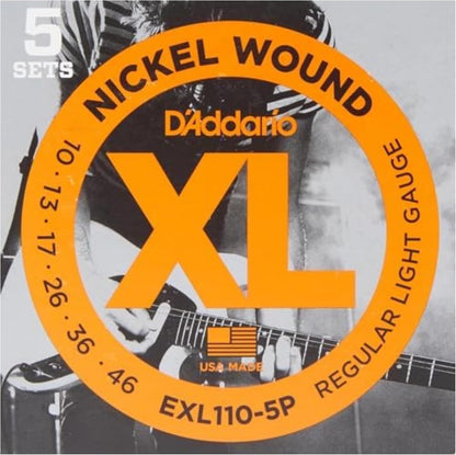 D'Addario Guitar Strings - XL Nickel Electric Guitar Strings - EXL110-3D