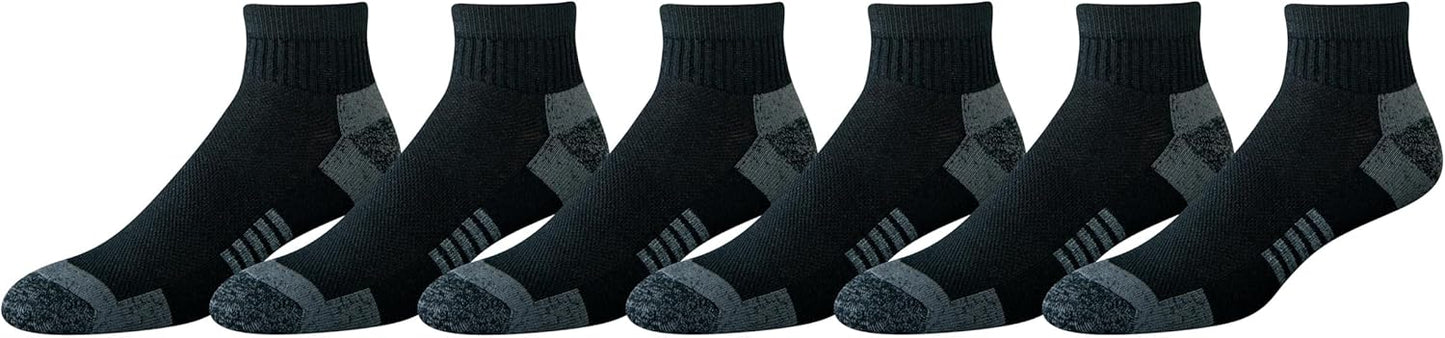 Men's 6 Pack Performance Cotton Cushioned Athletic Ankle Socks