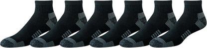 Men's 6 Pack Performance Cotton Cushioned Athletic Ankle Socks