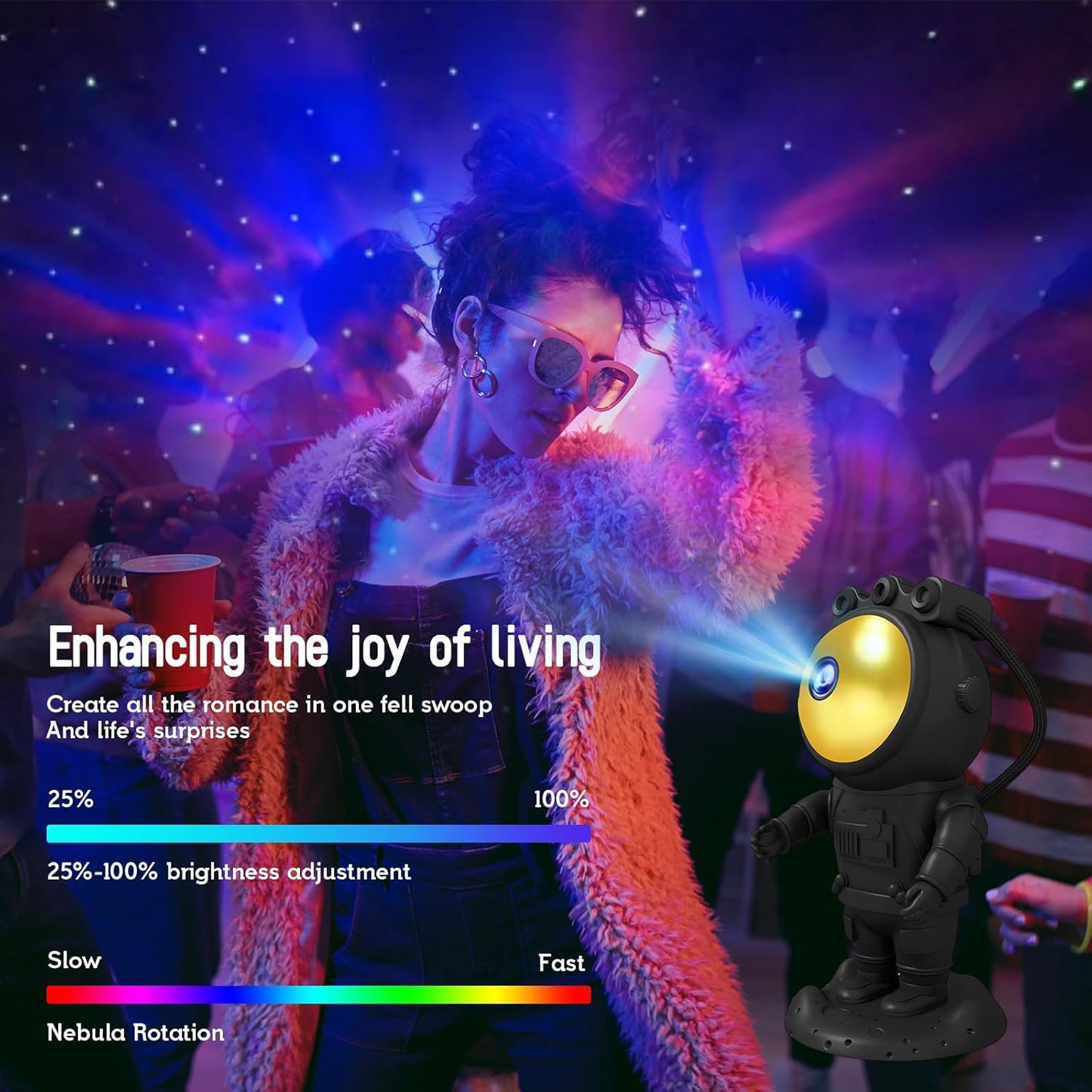 Astronaut Starry Sky Projector Moon Lamp LED Night