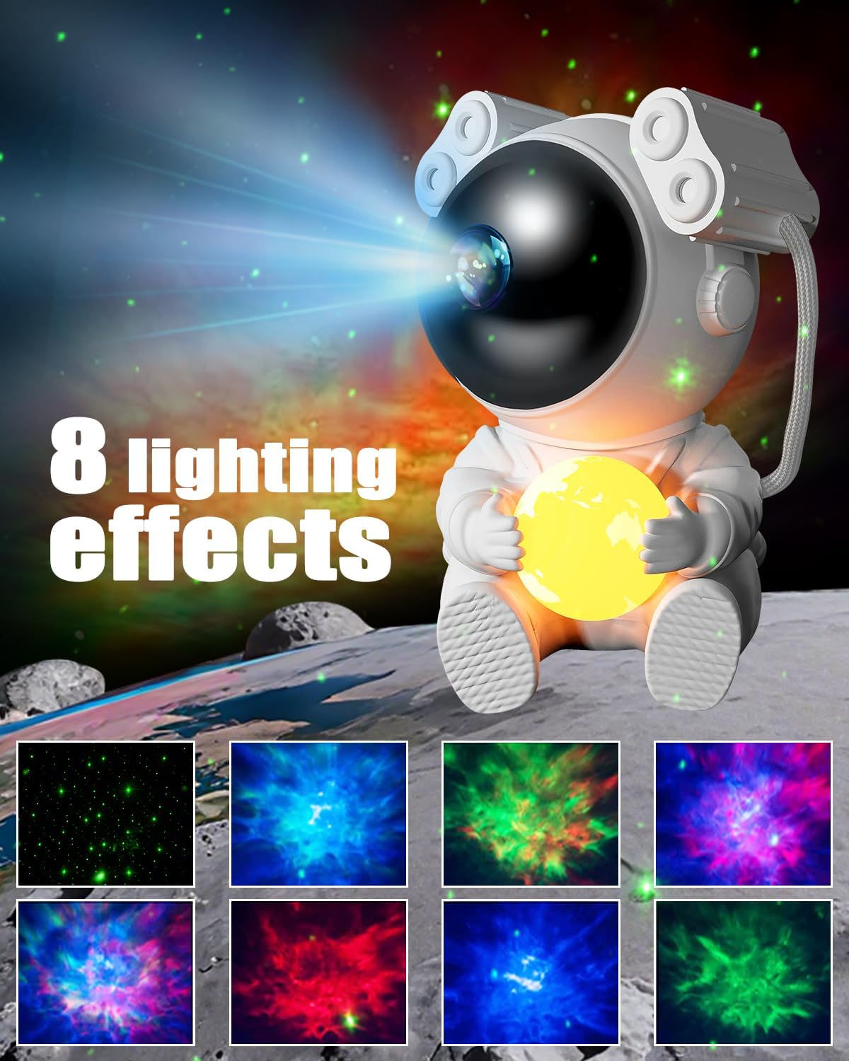 Astronaut Starry Sky Projector Moon Lamp LED Night