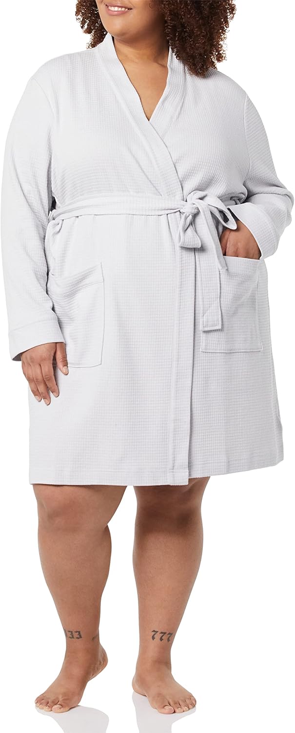 Amazon Essentials women’s lightweight waffle mid-length robe