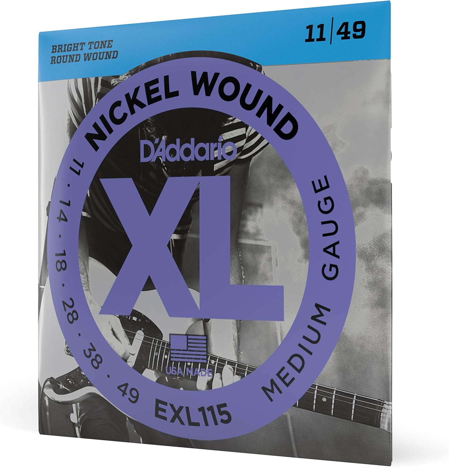 D'Addario Guitar Strings - XL Nickel Electric Guitar Strings - EXL110-3D