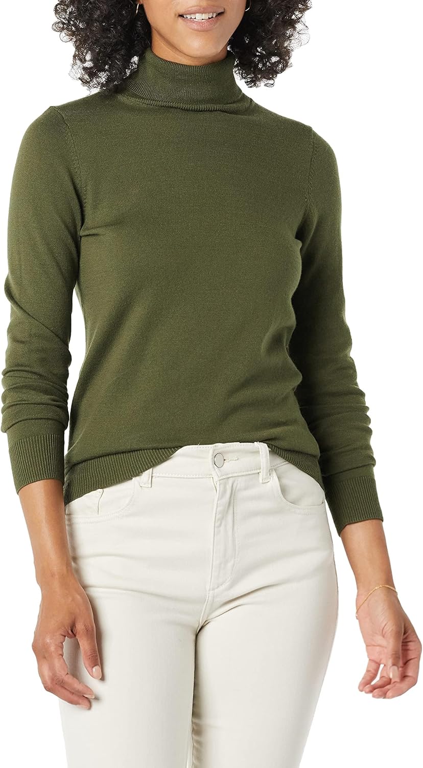 Amazon Essentials women’s lightweight long-sleeve mock neck top, classic fit