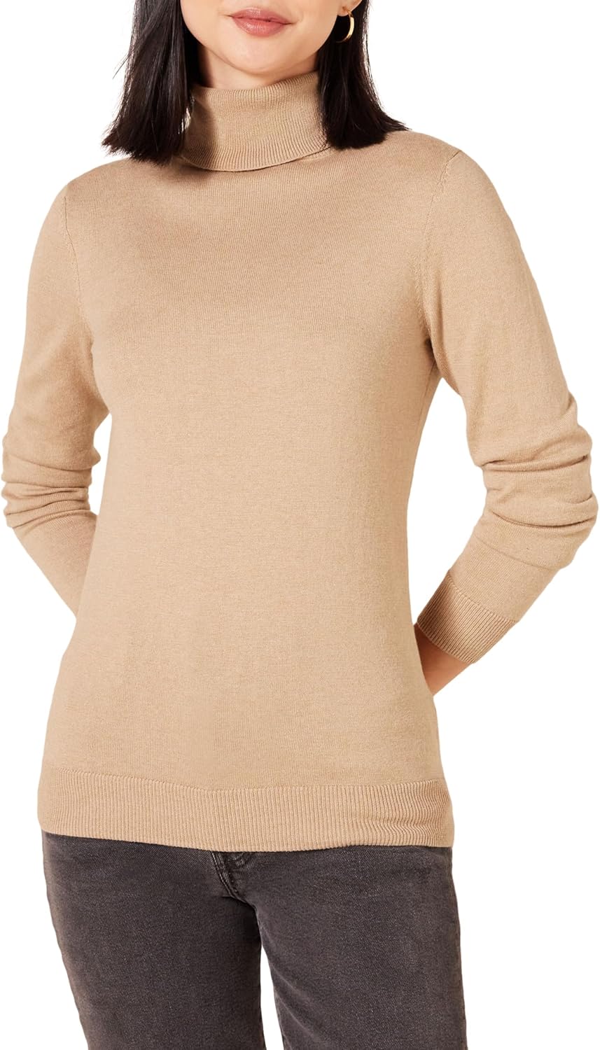 Amazon Essentials women’s lightweight long-sleeve mock neck top, classic fit