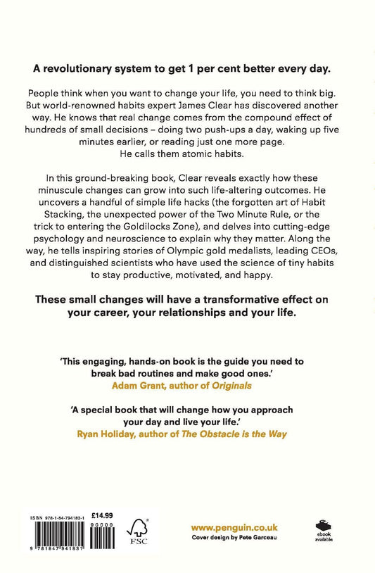 Atomic Habits: Tiny Changes, Remarkable Results