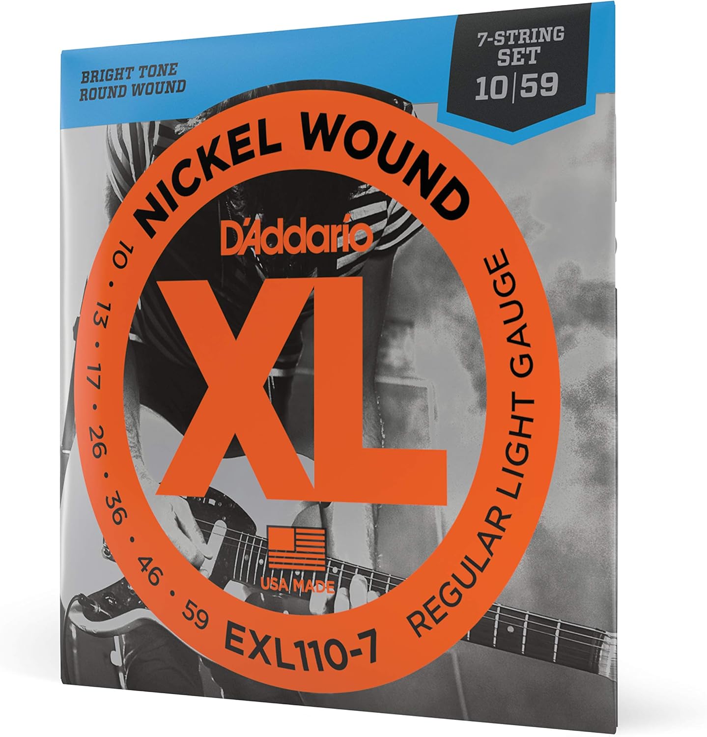 D'Addario Guitar Strings - XL Nickel Electric Guitar Strings - EXL110-3D