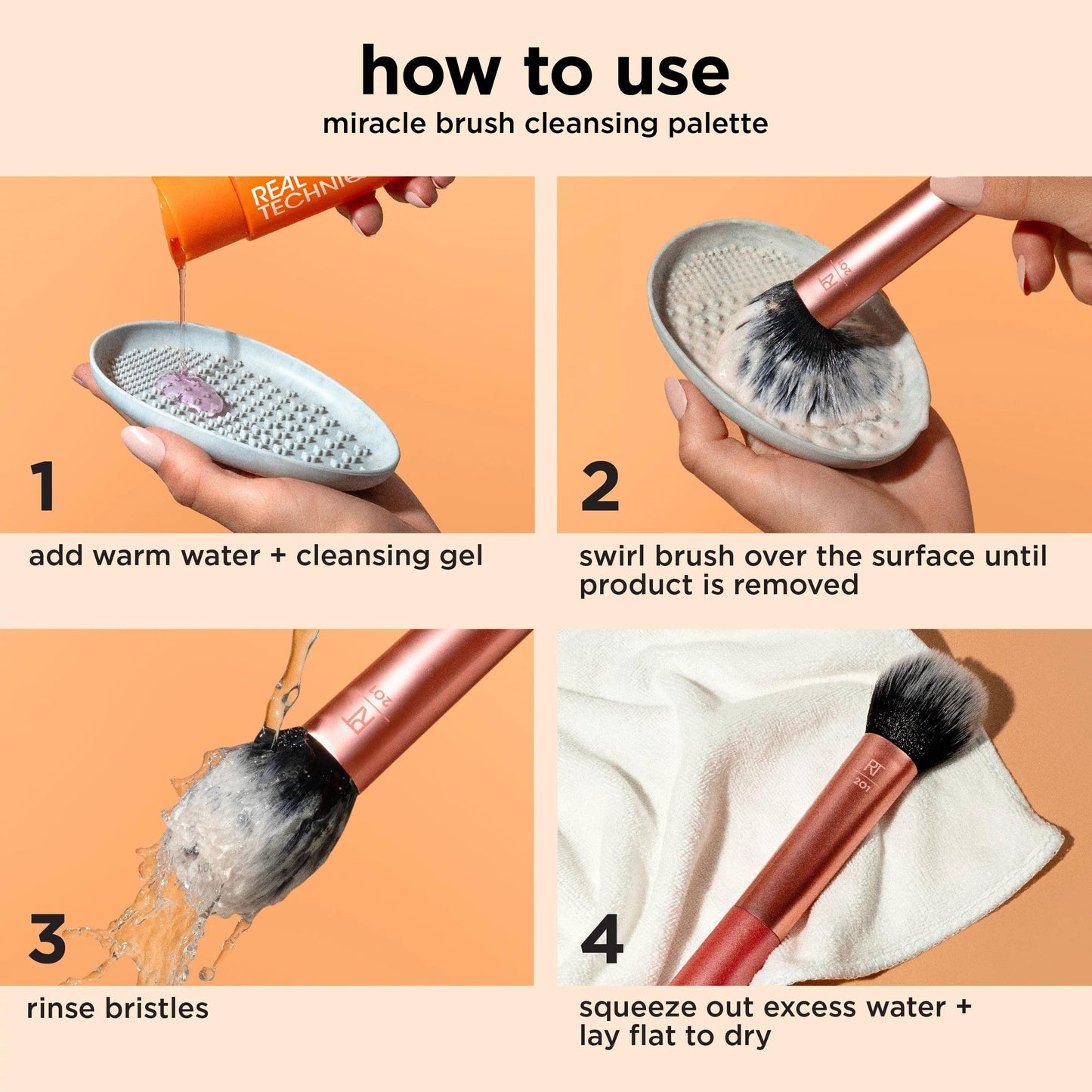 REAL TECHNIQUES Everday Essentials (brushes and sponges) 6 pieces