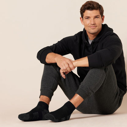 Men's 6 Pack Performance Cotton Cushioned Athletic Ankle Socks