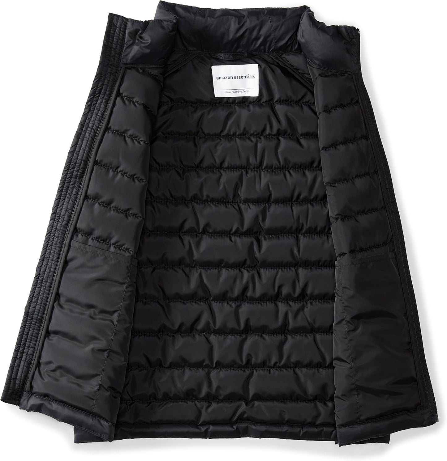 Amazon Essentials boys’ lightweight water-resistant packable puffer vest with hood
