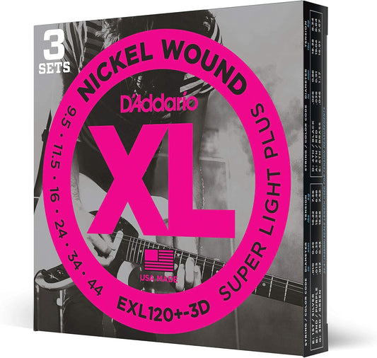 D'Addario Guitar Strings - XL Nickel Electric Guitar Strings - EXL110-3D