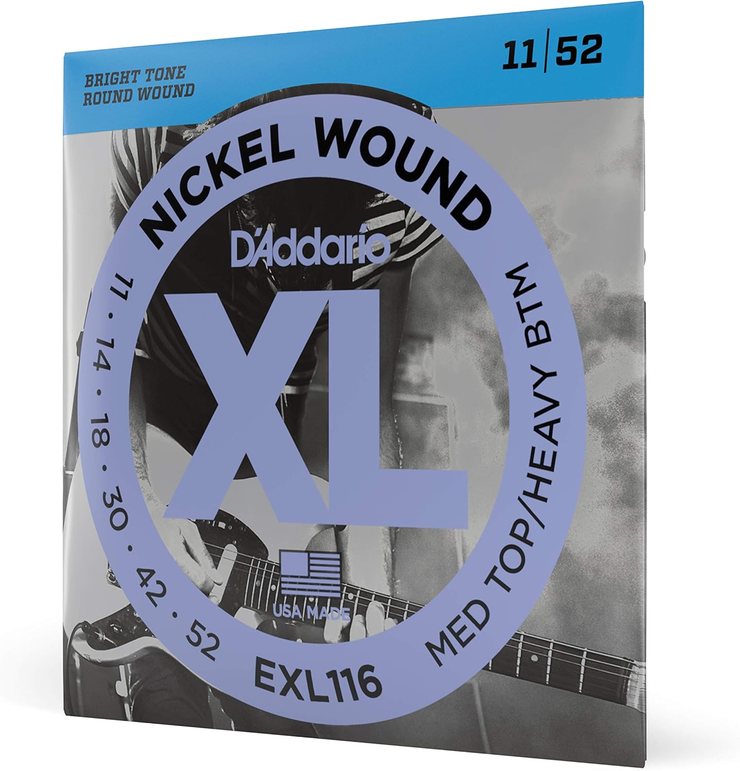 D'Addario Guitar Strings - XL Nickel Electric Guitar Strings - EXL110-3D