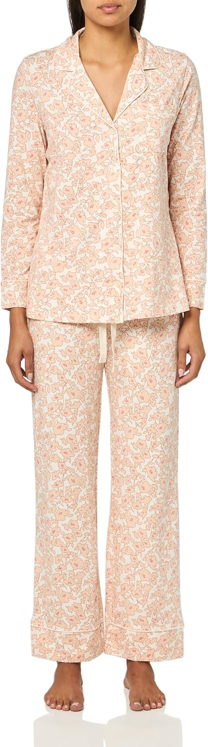 Amazon Essentials women’s cotton modal long-sleeve top and full-length bottom pajama set