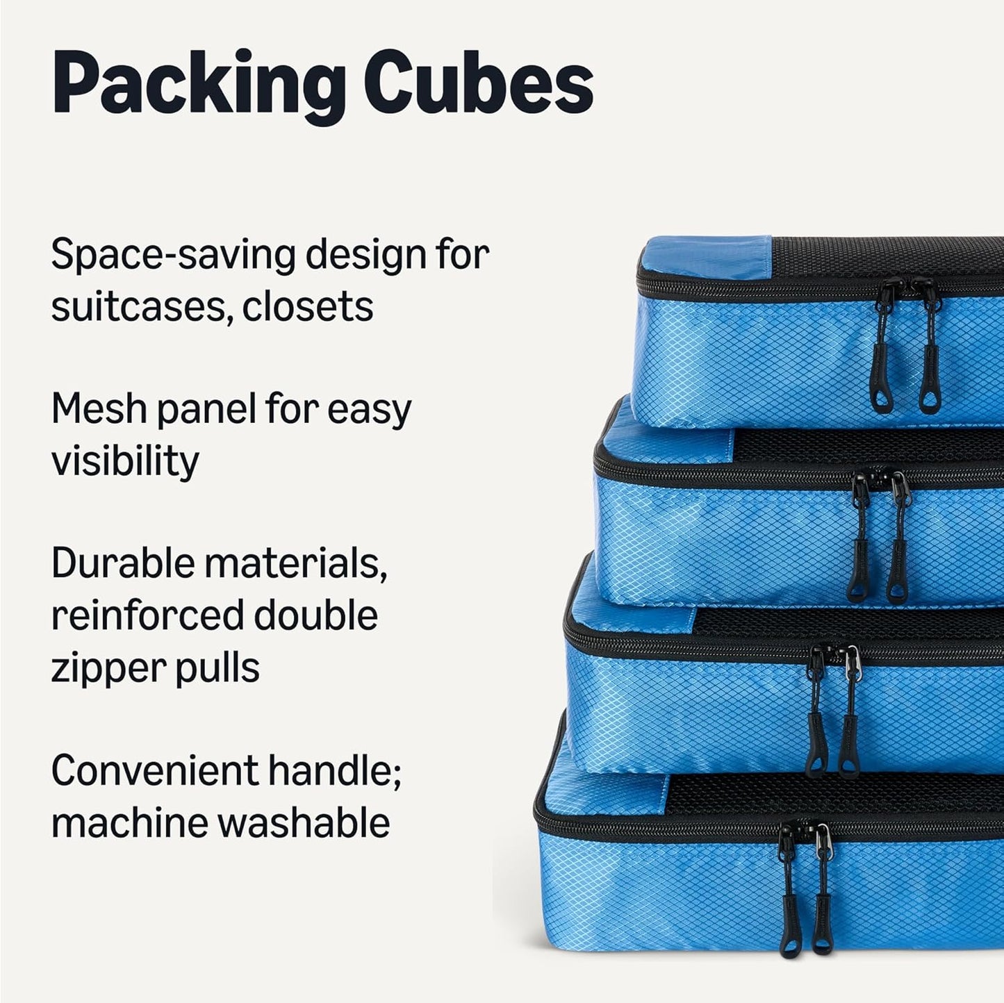 Amazon basics large clothing bags, all grey, M, Pack of 4 x M