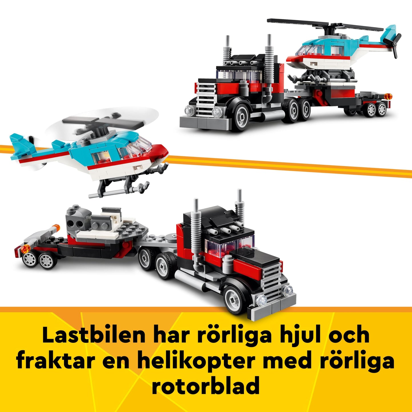 LEGO Creator Flatbed truck helicopter